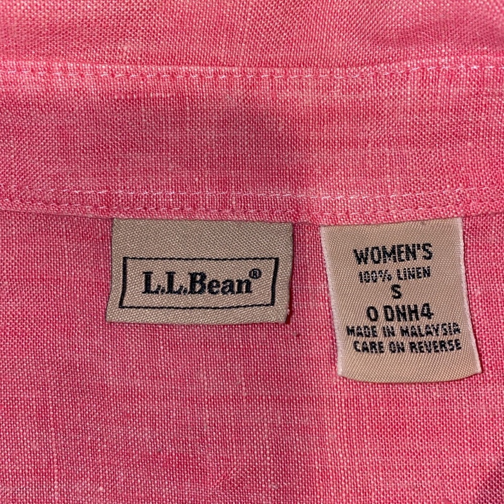 L.L.Bean 100% Linen Shirt Size Small - Picture 7 of 8